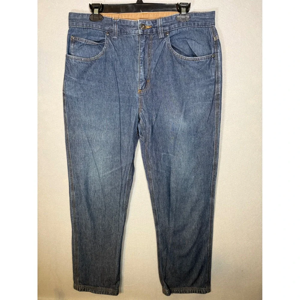 2 Duluth Trading Co Ballroom Jeans Mens 34x32 Blue Denim Straight Leg Work Pants